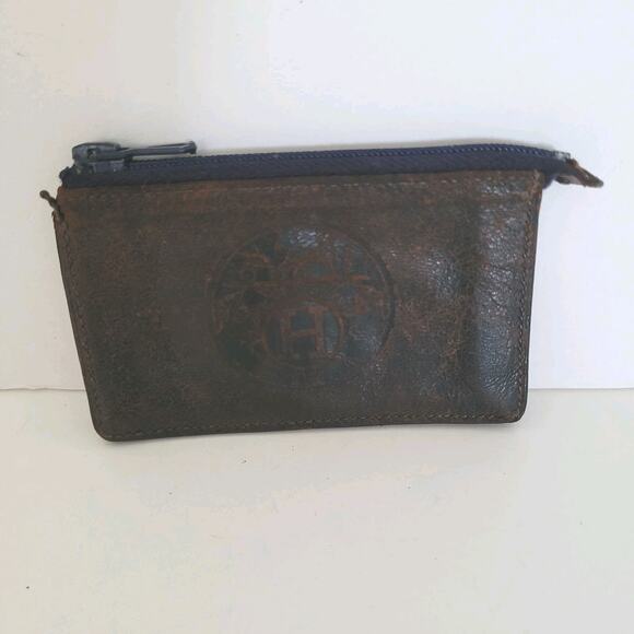Hermes Vintage Leather Zip around Small Mini Wallet Coin Purse Square Brown - Picture 1 of 9